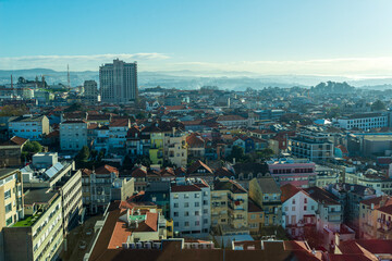 Panorámica desde helicóptero de Oporto Portugal, Helicopter panoramic view of Porto Portugal