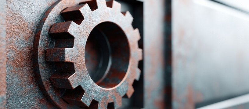 Close up of a rusty gear