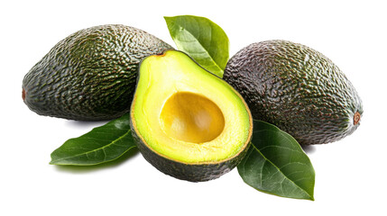 A green avocado with a large hole in the middle