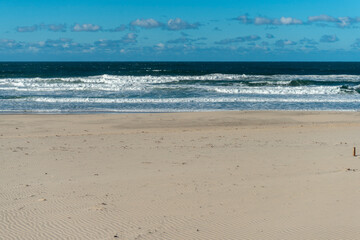 playa de Aveiro en invierno, Traditional houses and Aveiro beach in winter