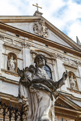 Jesus statue in front of the Saints Peter and Paul Church, Krakow, Lesser Poland, Poland, Europe