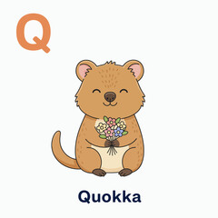 Q for Quokka – Cute Animal Alphabet Illustration
