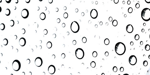 Water droplets on clear glass, abstract clean pure white background design