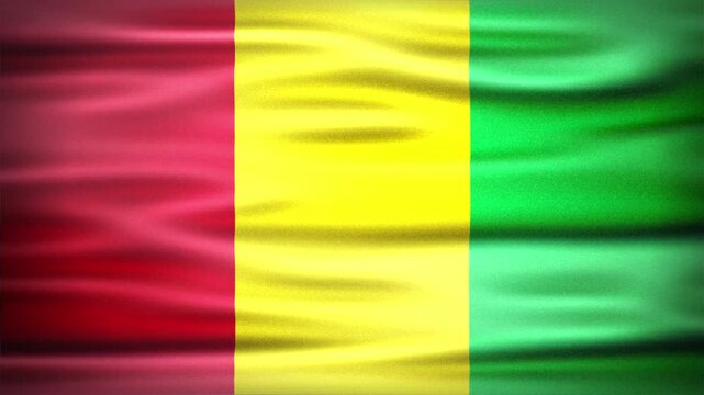 Wavy Flag of GUINEA Animation, Short Looping Video of National Symbol