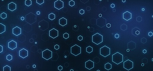 Glowing Hexagon Textured Tech Background &ndash; Futuristic Digital Grid Pattern