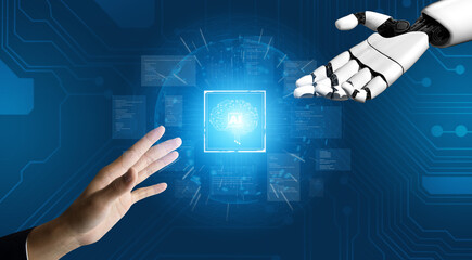 AI brain processes big data with generative AI, LLMs, and machine learning to support business decisions, prompt engineering, and future agentic artificial intelligence systems. spline