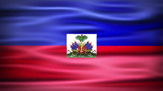 Wavy Flag of HAITI Animation, Short Looping Video of National Symbol