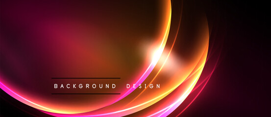 Abstract vibrant design. Smooth curves, orange, pink hues create dynamic flow. Text reads background design. Modern, energetic visual.