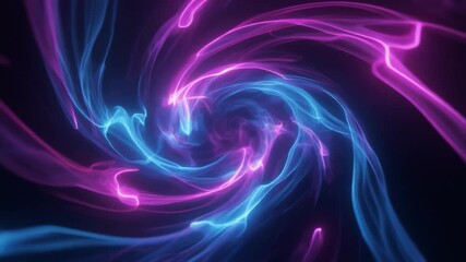 Mesmerizing neon energy vortex swirling abstract glowing plasma flow in vibrant pink and blue - Powered by Adobe