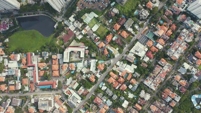 4K Drone Aerial of Ho Chi Minh City District 2 Thao Dien