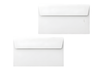 “Blank White Paper and Mail Envelopes Isolated on Transparent Background PNG”