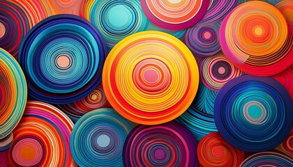 colorful layered circles and stripes