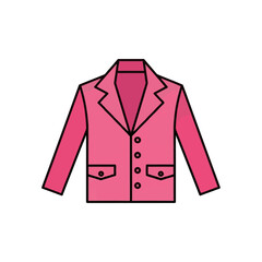 Naklejka premium Pink blazer jacket with lapels, pockets, and buttons