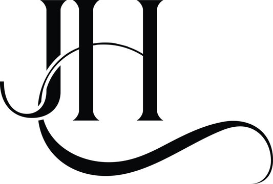 JH alphabet letter logo and monogram logo design