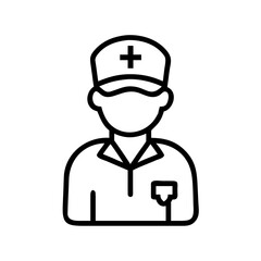 Emergency doctor in uniform with professionalism on copy space