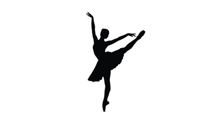 Silhouette ballerina performing arabesque ballet dancer © Khaleda