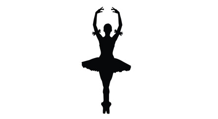 Silhouette ballerina performing graceful pose dancer © Khaleda