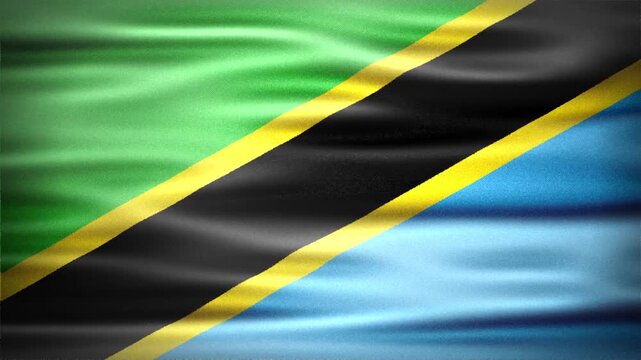 Wavy Flag of TANZANIA Animation, Short Looping Video of National Symbol