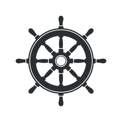 Obraz premium Ship steering wheel illustration isolated on transparent background