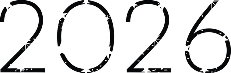 Sparkling 2026 new year design with stars on a light background for celebrations