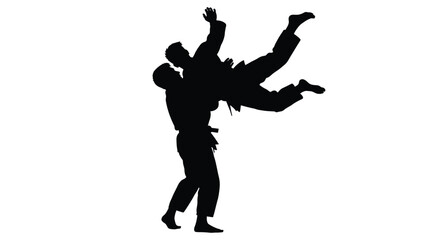 Judo throw silhouette martial arts
