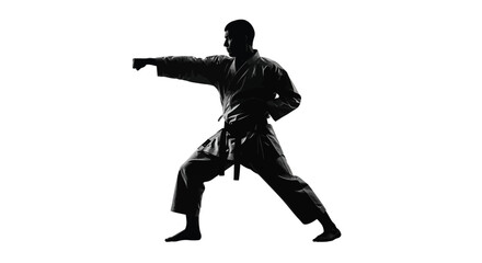 Martial artist performing punch karate