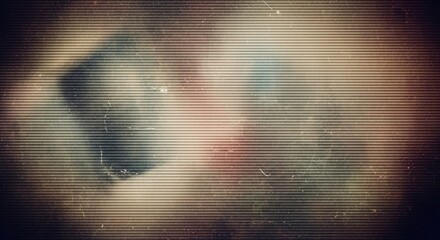 Distorted Retro TV Screen Static Noise Background