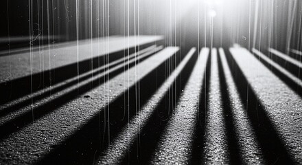 Abstract Light and Shadow Play with Film Grain