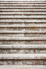 Marble Stone Staircase Steps With Weathered Texture, Worn Carved Look, and Rustic Grey Tones