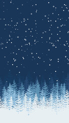 Beautiful Winter Background with Falling Snowflakes and Cold Seasonal Atmosphere