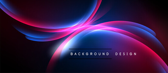Abstract flowing shapes, vibrant colors, dark background. Modern design element, suitable for digital projects. Smooth gradients create dynamic visual effect.