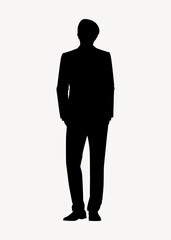 Businessman hands in pocket silhouette