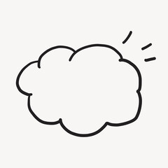 Cloud speech bubble, minimal outline clipart