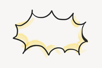 Shout speech bubble, doodle clipart