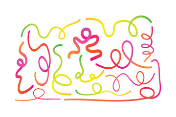 Abstract Colorful Swirling Doodle Gradient Lines