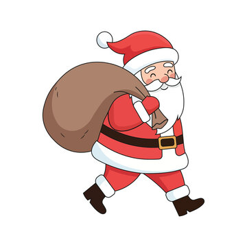santa claus walking with sack clip art preview