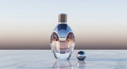 Elegant Perfume Bottle Product Shot on Marble