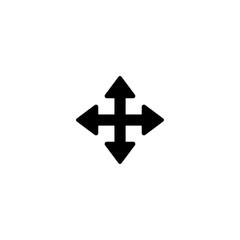 Fototapeta premium Four-way directional arrow icon for UI navigation and movement control