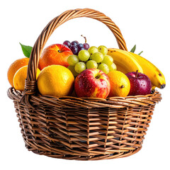 Basket full of vibrant, juicy fruits with natural, rustic charm