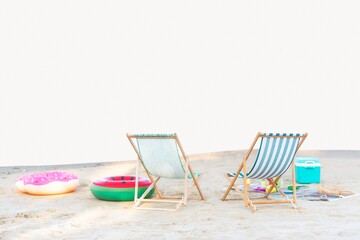 Beach picnic border background, off white design