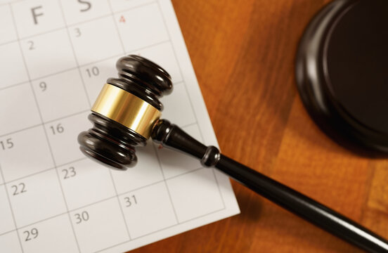 Judge Gavel On A Calendar Page Law Justice And Time Concept