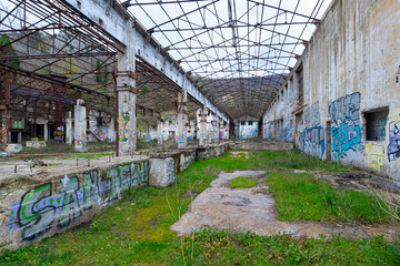 Ruins of the Ajuria and Urigoitia Foundry on the route to the source of the Zirauntza River in Araia, in the Salvatierra district. Province of &Aacute;lava. Basque Country. Spain. Europe