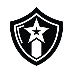 Shield with Star Symbol and Upward Arrow silhouette vector icon