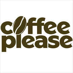 Coffee please vector simple text