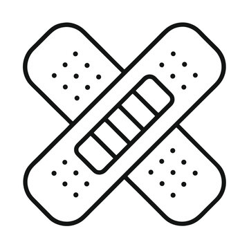 Crossed Band-Aids Illustration