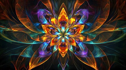 Colorful lotus mandala shining in harmony high resolution picture