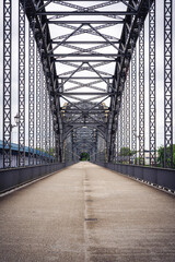 old bridge with steel struts
