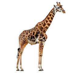 Obraz premium Giraffe Brown and black spotted pattern. Stance with long neck. Isolated