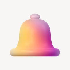 Bell, notification icon, 3D rendering illustration