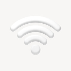 Wifi network icon, 3D rendering illustration